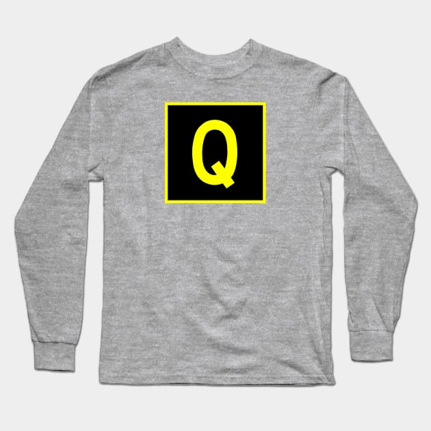 Q - Quebec - FAA taxiway sign, phonetic alphabet Long Sleeve T-Shirt by Vidision Avgeek